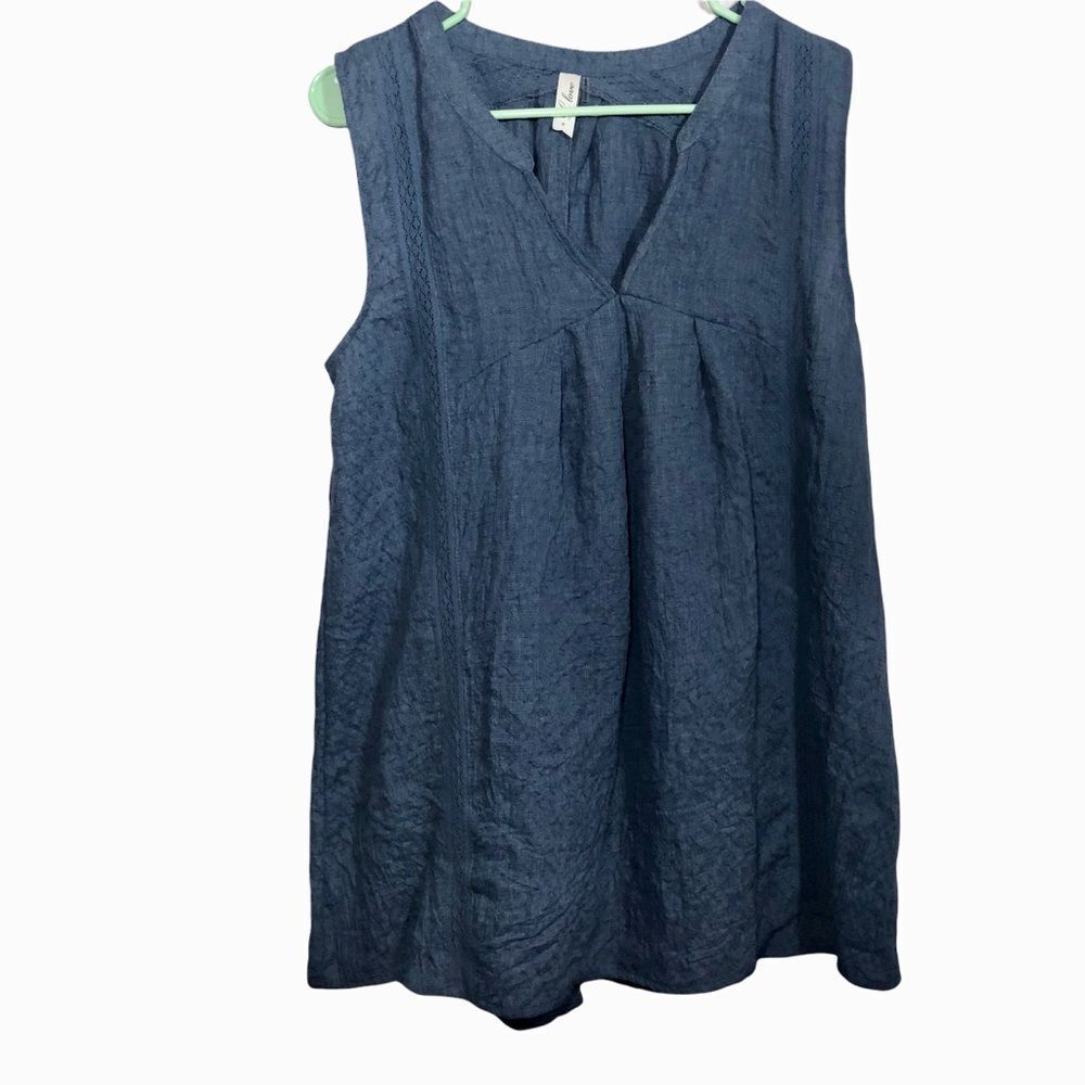 L. Love Blue Tunic with Lace Detail